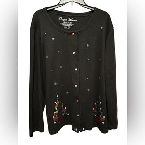 Vintage Onque Woman Cardigan/sweater‎ size 2X Christmas.
